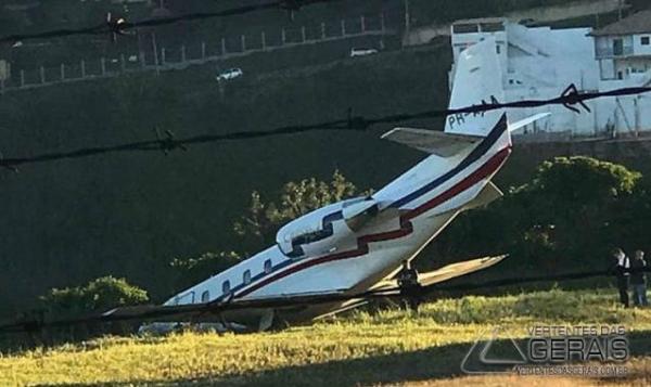 Avião que transportava DJ Alok sai da pista em aeroporto de Juiz de Fora.(Imagem:Jovempanfm)