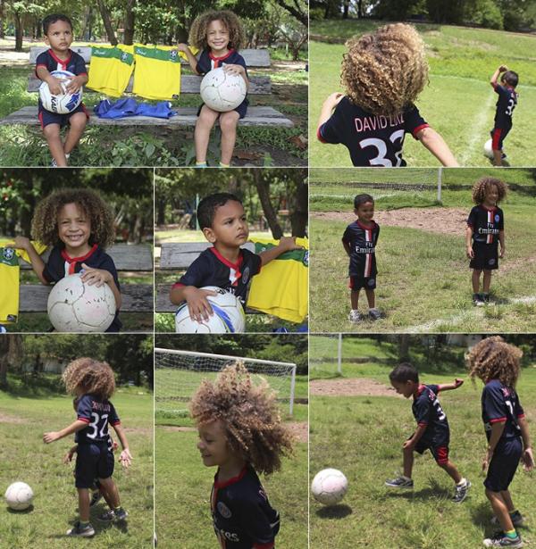 Sósias de David Luiz e Thiago Silva imitam os craques do PSG.(Imagem:Renan Morais/GloboEsporte.com)