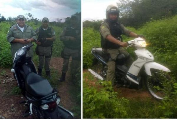 Após denúncia pelo 190, policiais encontram moto furtada em Floriano.(Imagem:Divulgação/PM)