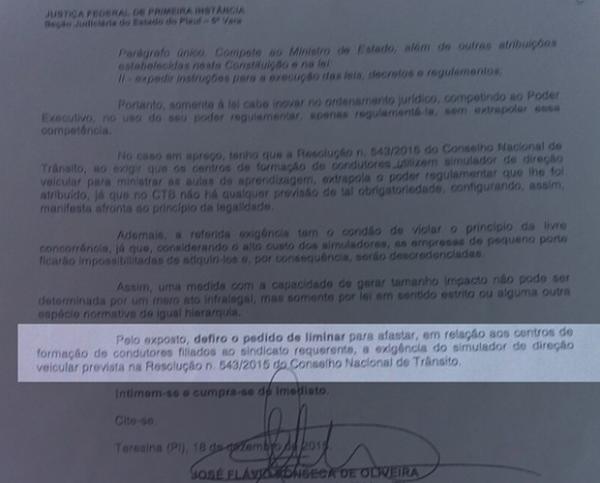 Liminar suspendeu uso obrigatório de simuladores nas autoescolas do Piauí.(Imagem:Reprodução)