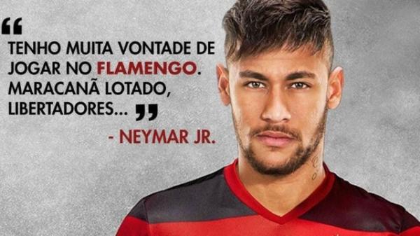 Neymar revela desejo de jogar no Flamengo(Imagem:Twitter)