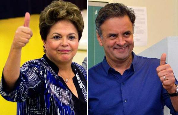 Datafolha e Ibope apontam vantagem da petista sobre Aécio fora da margem de erro; eleitores que decidem voto de última hora podem definir eleição, segundo analistas.(Imagem:AFP)