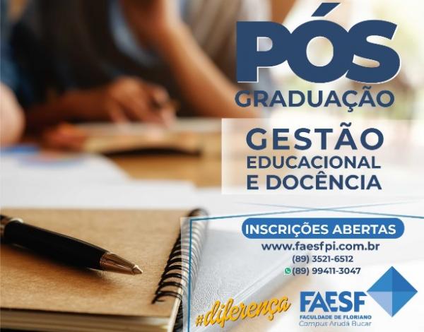 FAESF realiza curso de Pós-Graduação em Gestão Educacional e Docência.(Imagem:Divulgação)