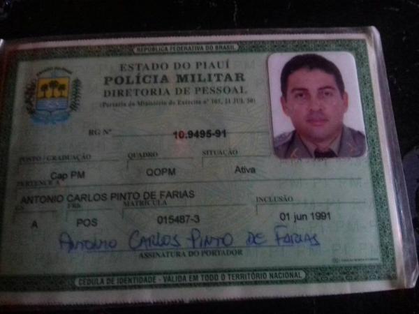 capitão da PM-PI, Antônio Carlos Pinto de Farias.(Imagem:Digulgação/Polícia Militar)