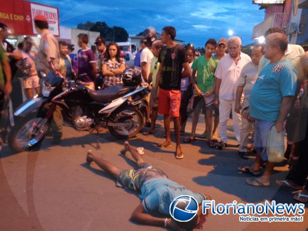 Acidente envolvendo moto e veículo deixa homem ferido na BR-343.(Imagem:FlorianoNews)