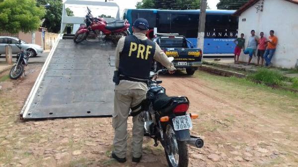 PRF retém 14 motocicletas irregulares no interior do Piauí.(Imagem:PRF)