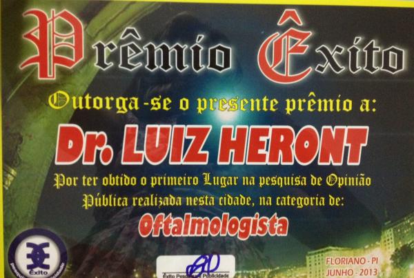 Dr. Luiz Heront é agraciado com Prêmio Êxito.(Imagem:Divulgação)