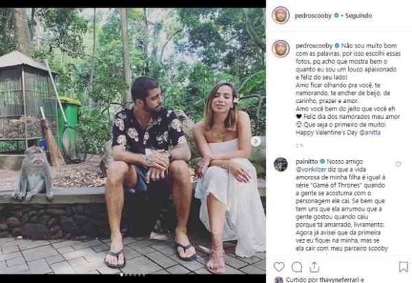 Pedro Scooby se declara para Anitta.(Imagem: Reprodução / Instagram)
