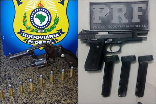 Armas e munições apreendidas(Imagem:PRF)