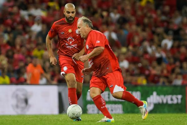 Adriano e Zico durante o Jogo das Estrelas 2018(Imagem:Alexandre Loureiro/BP Filmes)