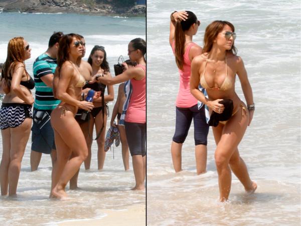 Sabrina Sato exibe a boa forma na gravação de programa.(Imagem:Photo Rio News)