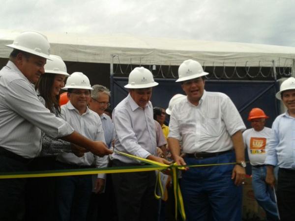 Ministro de Minas e Energia, Eduardo Braga, na inauguração de subestação no PI.(Imagem:Gilcilene Araújo/G1)