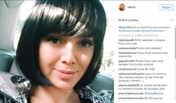 Eliana aparece irreconhecível e foto chama atenção na internet.(Imagem:Instagram)