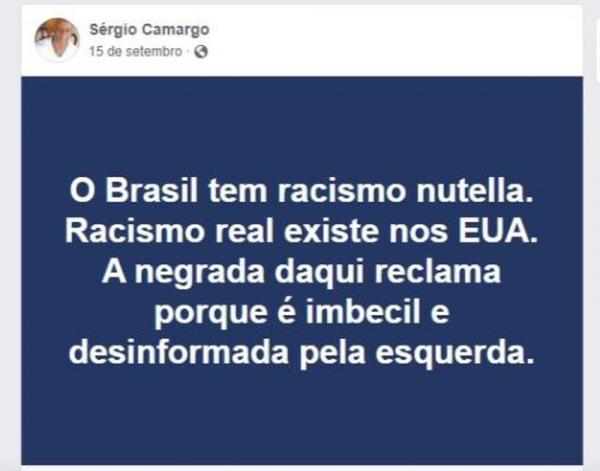 Governo recorre da decisão que suspendeu nomeação de Sérgio Camargo para Fundação Palmares(Imagem:Reprodução/Facebook)