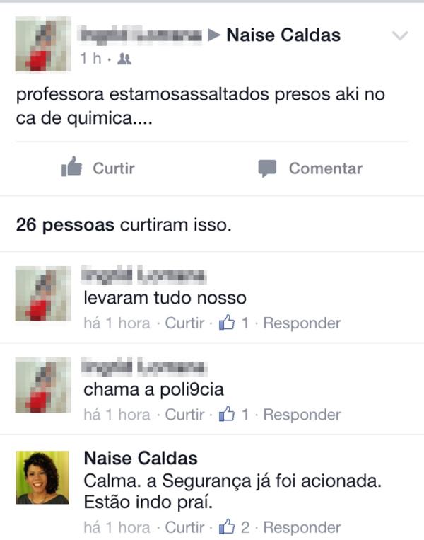 Homem ameaça atirar durante assalto na Ufpi e aluna pede ajuda pelo Facebook.(Imagem:Divulgação)