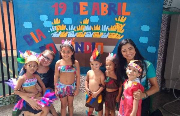 Alunos da Escola Pequeno Príncipe celebram o Dia do Índio.(Imagem:EPP)