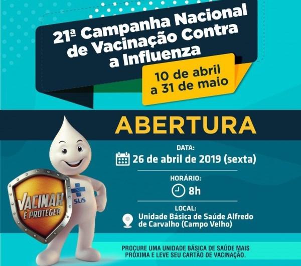 Abertura da Campanha de Vacinação em Floriano acontece na próxima sexta (26).(Imagem:SECOM)