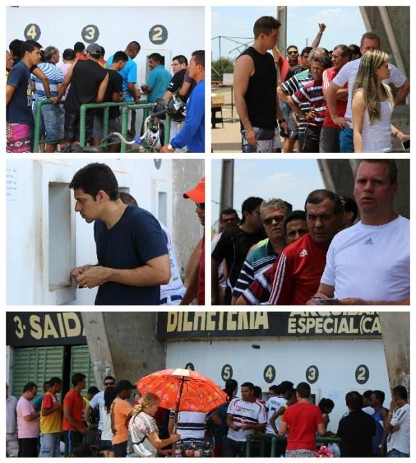 Bilheteria do Albertão antes do jogo entre River-PI e Lajeadense.(Imagem:Renan Morais)