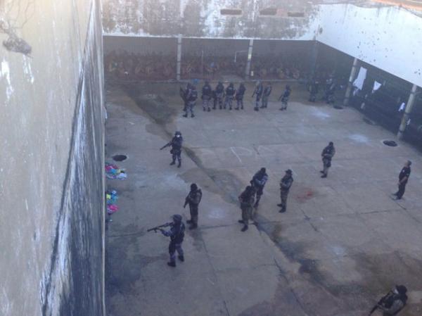 Rebelião na Casa de Custódia de Teresina foi pacificada pela Polícia Militar.(Imagem:Sinpoljuspi/Divulgação)