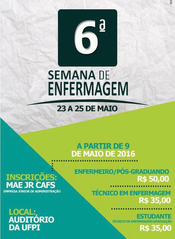 6ª Semana de Enfermagem da Universidade Federal do Piauí.(Imagem:ASCOM)