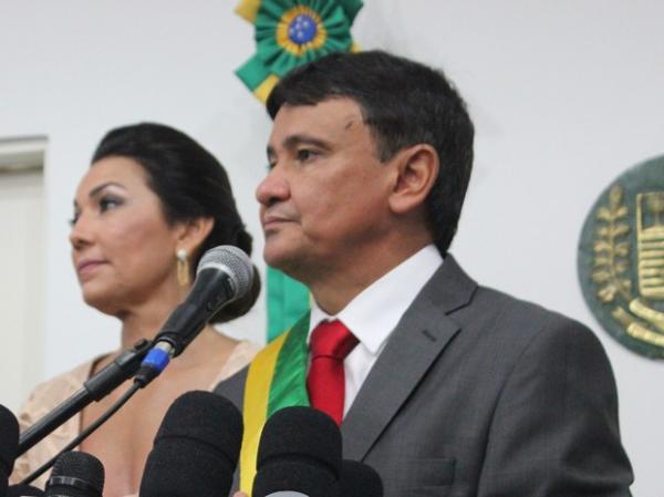 Wellington Dias e a vice Margarete Coelho.(Imagem:Ellyo Teixeira/G1)