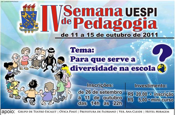IV Semana de Pedagogia(Imagem:Divulgação)