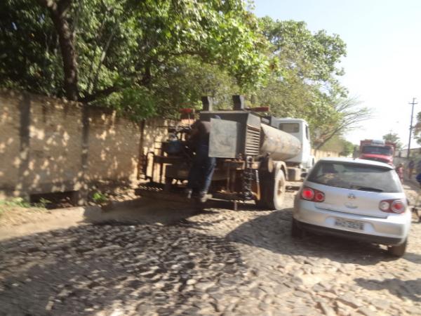 Obras de pavimentação na Av. Santos Dumont estão em andamento.(Imagem:FlorianoNews)