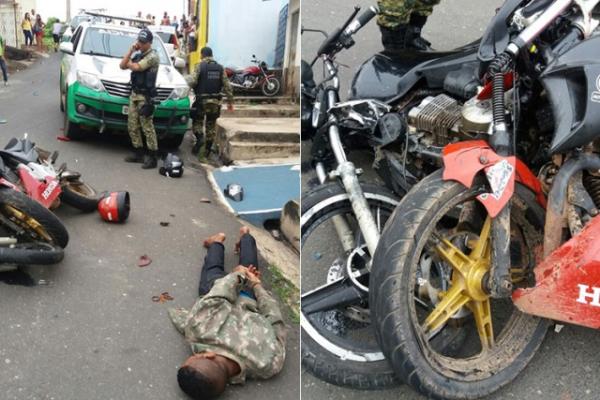 Dupla armada se envolve em acidente de moto durante fuga.(Imagem:Cidadeverde.com)