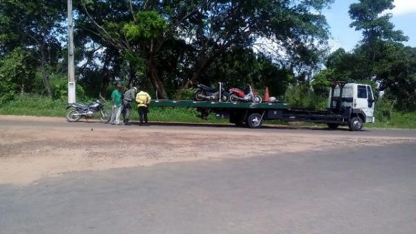 Motocicletas são apreendidas durante Cerco Operacional da Forca Tática.(Imagem:Forca Tática)