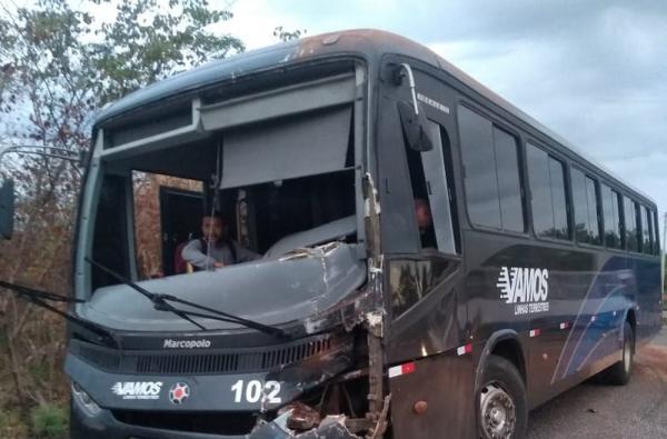 Ônibus colidem na PI-112(Imagem:Arquivo Pessoal)