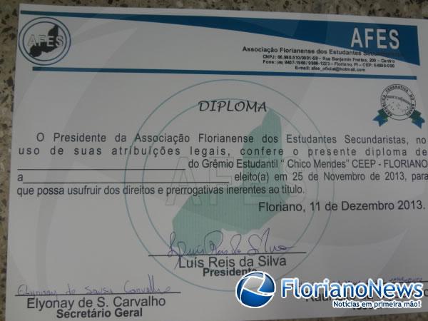 AFES realizou cerimônia de posse dos Grêmios Estudantis de Floriano.(Imagem:FlorianoNews)