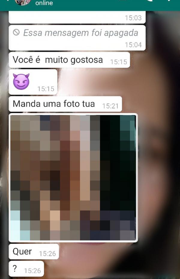 Motorista enviou foto do órgão genital para passageira, pelo WhatsApp, e mandou mensagens ofensivas.(Imagem:Reprodução)