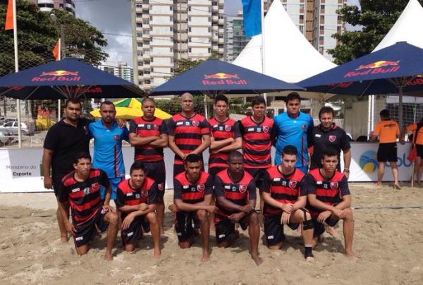 Leco, Rodrigo, Kaike e Ricardo entram na seleção da Copa do Nordeste de futebol de areia.(Imagem:EC Flamengo)