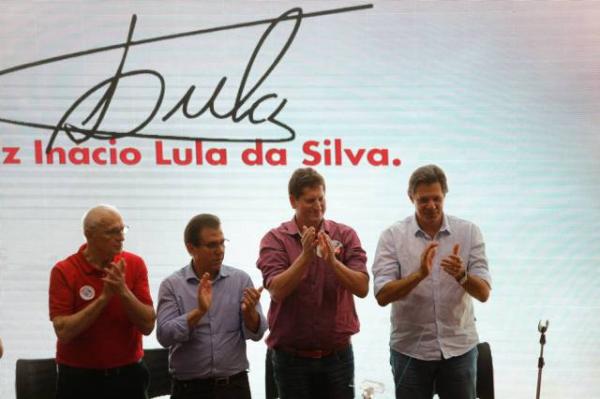 Eduardo Suplicy, Luis Marinho, Jilmar Tatto e Fernando Haddad.(Imagem:ALERIA GONCALVEZ/ESTADÃO)