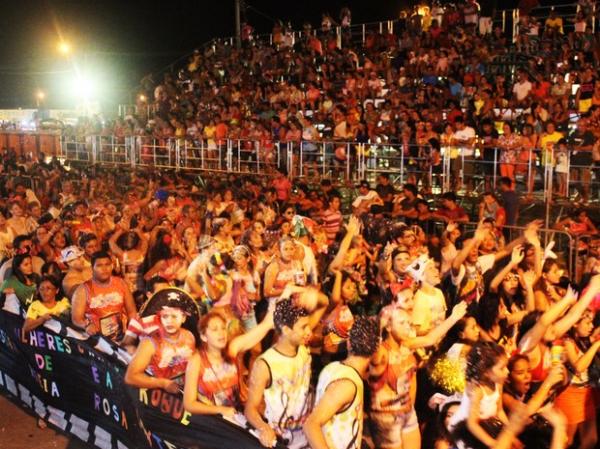 Público acompanhou o desfile nas arquibancadas da avenida.(Imagem:Josiel Martins/G1)