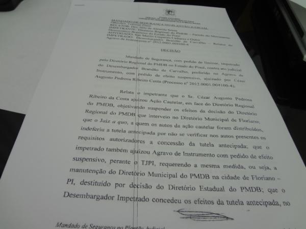 Liminar concedida pelo Des. Brandão de Carvalho é suspensa, diz Advogado Pascoal Cortez.(Imagem:FlorianoNews)