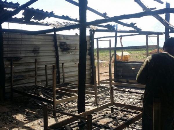 Barraco foi incendiado em Baixa Grande do Ribeiro, Sul do Piauí.(Imagem:Divulgação/Polícia Civil)