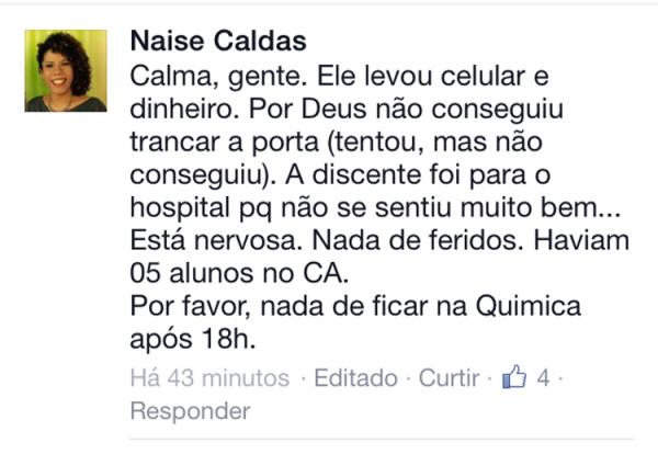 Homem ameaça atirar durante assalto na Ufpi e aluna pede ajuda pelo Facebook.(Imagem:Divulgação)