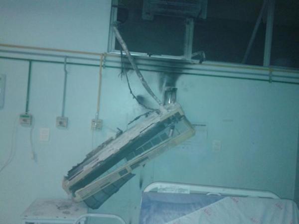 Curto-circuito provoca princípio de incêndio em enfermaria do HUT.(Imagem:Cidadeverde.com)