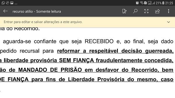 Liberdade do estudante sem pagamento de fiança foi 