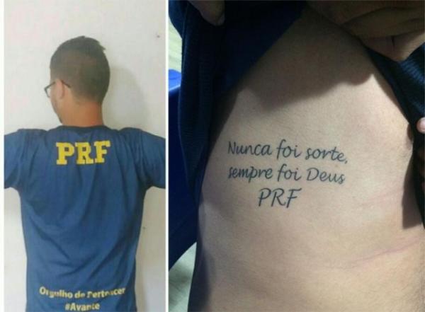 Homem com tatuagem da PRF é preso ao se passar por policial.(Imagem:Cidadeverde.com)