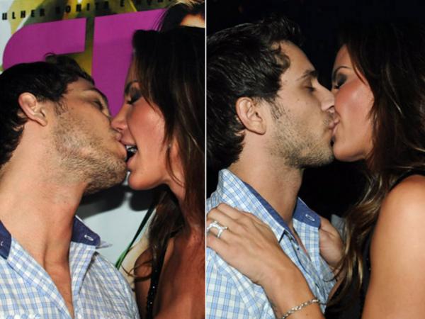 Os dois trocaram beijos apaixonados na noite desta quarta-feira, 11.(Imagem:Divulgação)