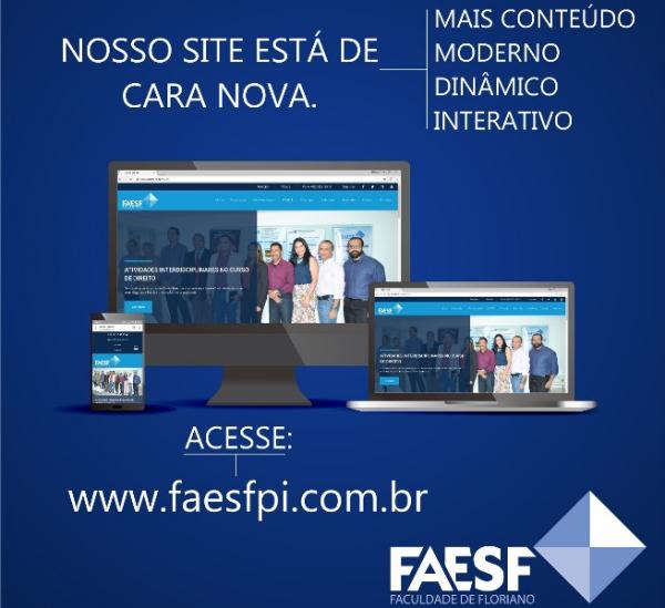 FAESF lança site mais moderno e interativo.(Imagem:Reprodução)