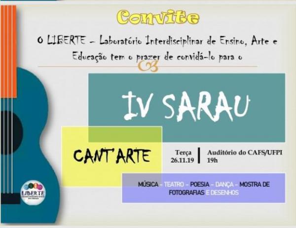 UFPI de Floriano recebe nesta terça-feira o IV Sarau CantArte.(Imagem:Divulgação)