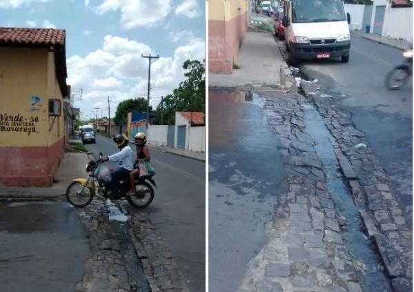 Morador reclama de canaleta mal feita na Rua Padre Reis.(Imagem:Internauta/FlorianoNews)