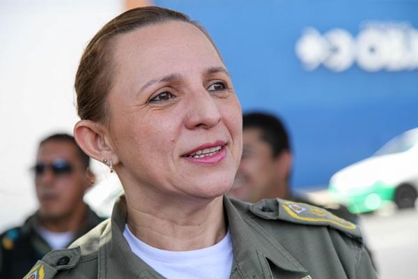 Tenente-coronel Júlia Beatriz(Imagem:Lucas Dias/GP1)