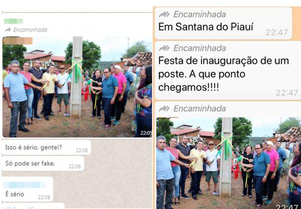Inauguração de rede de energia no Piauí é alvo de críticas na internet.(Imagem:Reprodução/WhatsApp)