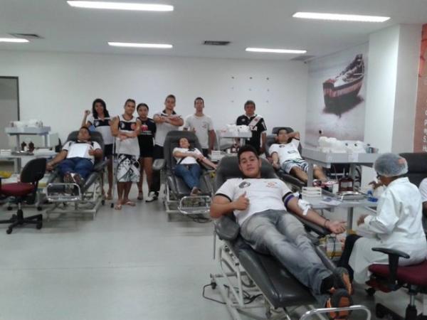Torcedores do Vasco fazem doação voluntária de sangue.(Imagem:Divulgação)