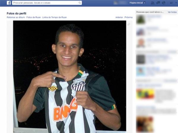 Ruan foi baleado na cabeça durante comemorações após jogo do Brasil.(Imagem:Reprodução/Facebook)