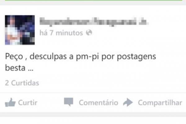 Estudante pede desculpas por post em que comemorava morte de PM.(Imagem:Reprodução/Facebook)